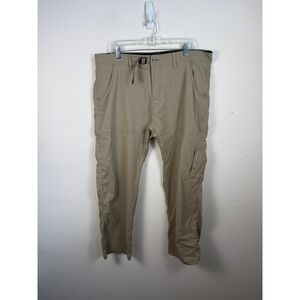 Prana Zion Cargo Pants Mens 40x30 Khaki Tan Stretch Hiking Outdoor Work Trousers